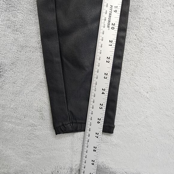 No Boundaries Pant Womens 5 Juniors Black Faux Leather 3-Button High Rise Skinny - Picture 11 of 13